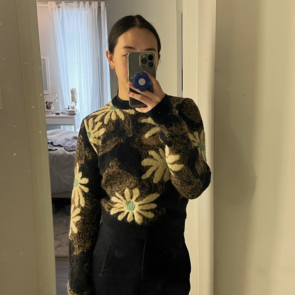Nanushka Eloise Floral Print Sweater XS